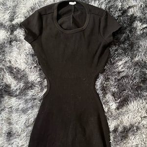 Sexy black open back dress